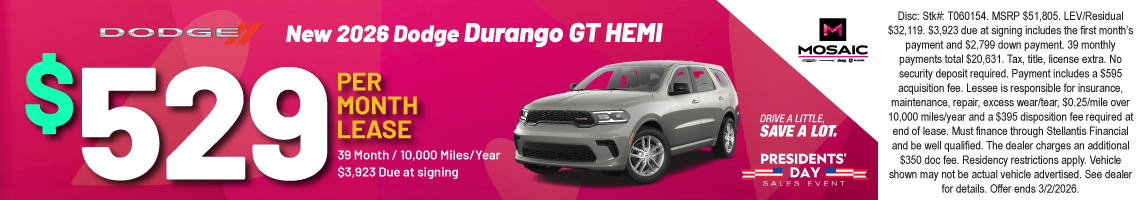 26FEB_MCDJR_LEASE_NEW 2026 DODGE DURANGO GT HEMI