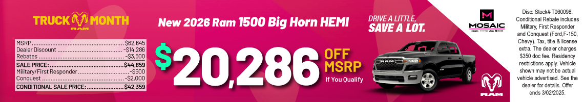 26FEB_MCDJR_MSRP_NEW 2026 RAM 1500 BIG HORN HEMI