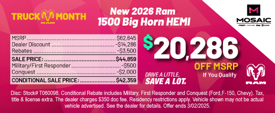 26FEB_MCDJR_MSRP_NEW 2026 RAM 1500 BIG HORN HEMI