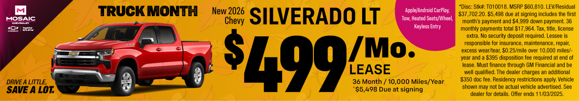 New 2026 Chevrolet Silverado 1500 LT