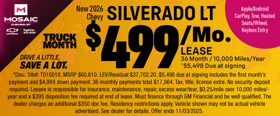 25OCT_MCHEV_LEASE_NEW 2026 CHEVY SILVERADO LT