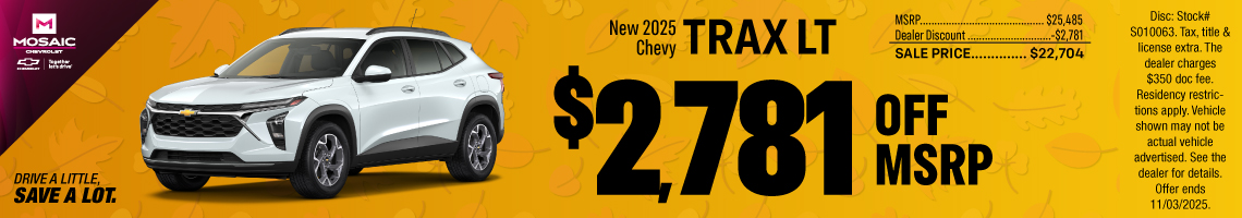 25OCT_MCHEV_MSRP_NEW 2025 CHEVY TRAX LT