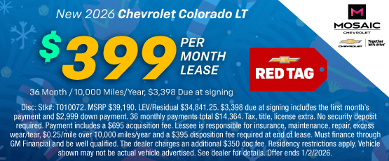 25DEC_MCHEV_LEASE_NEW 2026 CHEVROLET COLORADO LT