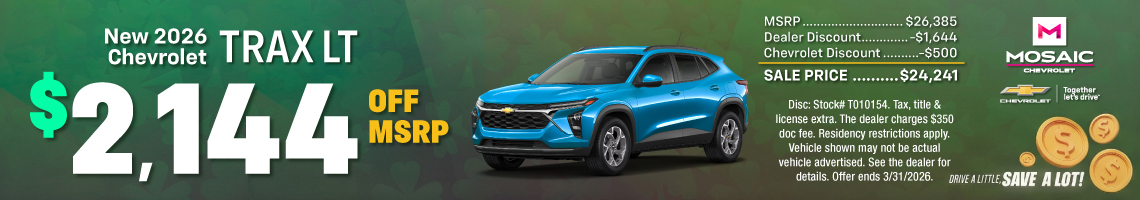 26MAR_MCHEV_MSRP_NEW 2026 CHEVROLET TRAX LT