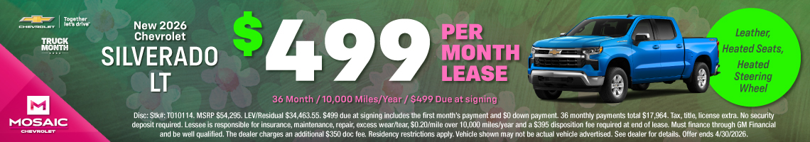 New 2026 Chevrolet Silverado 1500 LT