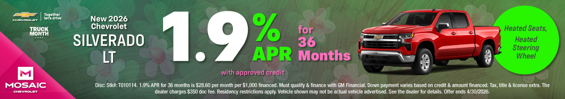 New 2026 Chevrolet Silverado 1500 LT