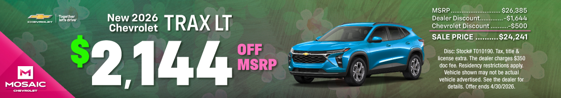 26APR_MCHEV_MSRP_NEW 2026 CHEVROLET TRAX LT