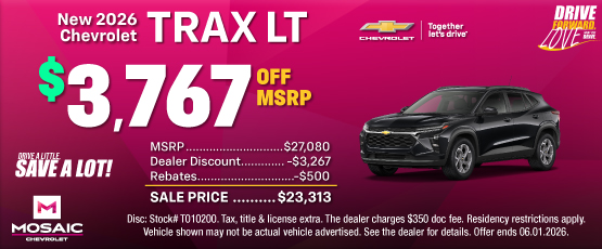 26MAY_MCHEV_MSRP_NEW 2026 CHEVROLET TRAX LT