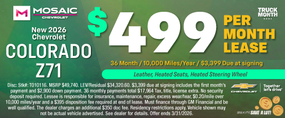 26MAR_MCHEV_LEASE_NEW 2026 CHEVROLET COLORADO Z71