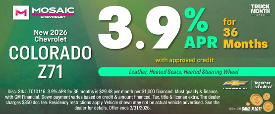 26MAR_MCHEV_APR_NEW 2026 CHEVROLET COLORADO Z71