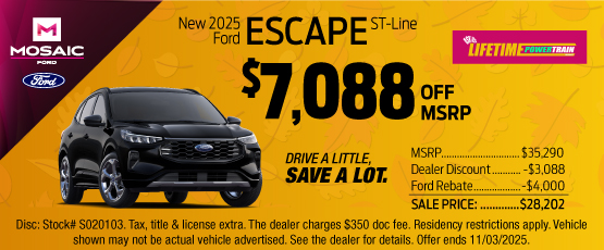 25OCT_MFORD_MSRP_NEW 2025 FORD ESCAPE ST-LINE