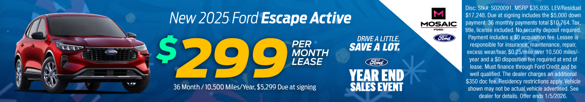 25DEC_MFORD_LEASE_NEW 2025 FORD ESCAPE ACTIVE