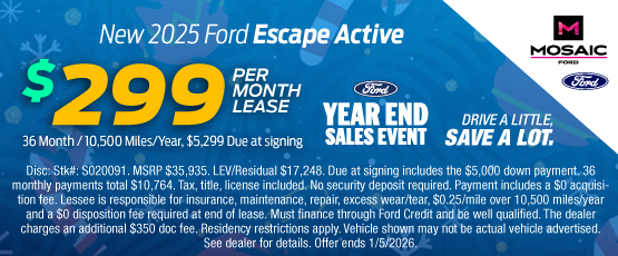 25DEC_MFORD_LEASE_NEW 2025 FORD ESCAPE ACTIVE