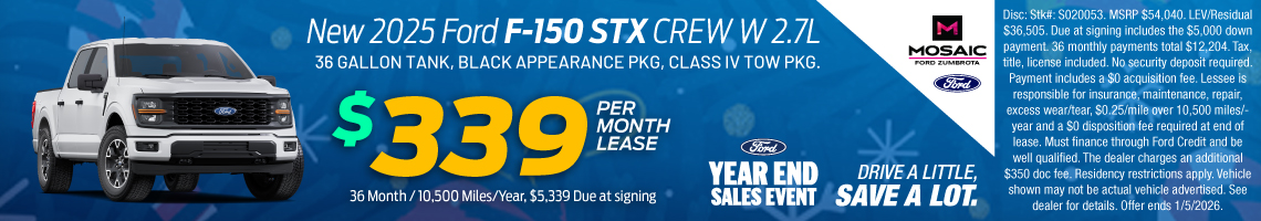 25DEC_MFZ_LEASE_NEW 2025 FORD F-150 STX CREW 2.7L