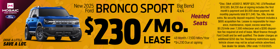 25OCT_MFZ_LEASE_NEW 2025 FORD BRONCO SPORT BIG BEND